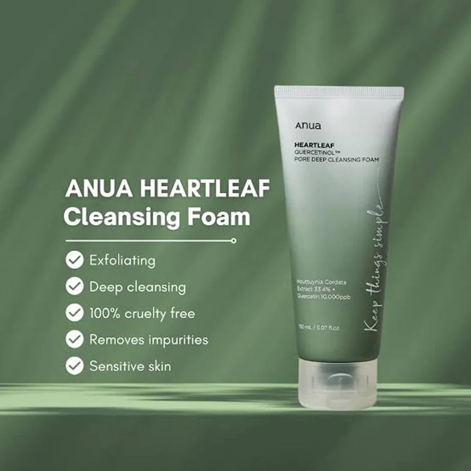 Anua – Heartleaf Quercetinol Pore Deep Cleansing Foam- Nettoyant moussant