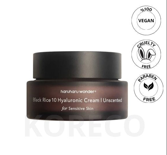 Haruharu Wonder – Black Rice 10 Hyaluronic Cream Unscented, 50ml