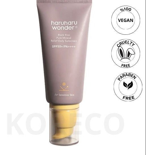 Haruharu Wonder – Black Rice Pure Mineral Relief Daily Sunscreen SPF50+ PA++++, 50ml