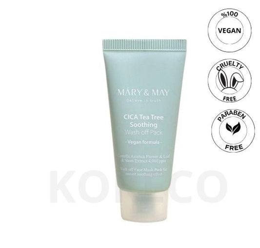 mary&may cica tea tree soothing wash off pack