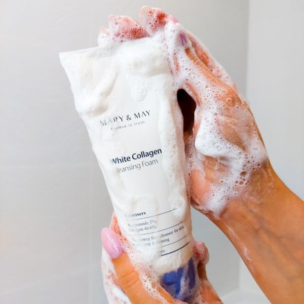 Mary &amp; May – White Collagen Cleansing Foam Duo Twin Pack – 150ml*2ea