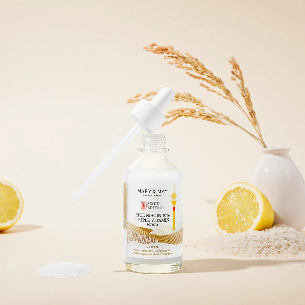 Mary&May- Sérum Éclat Riz & Niacinamide 10% aux 3 Vitamines – 80 ml