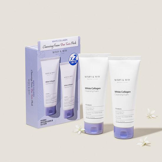Mary &amp; May – White Collagen Cleansing Foam Duo Twin Pack – 150ml*2ea